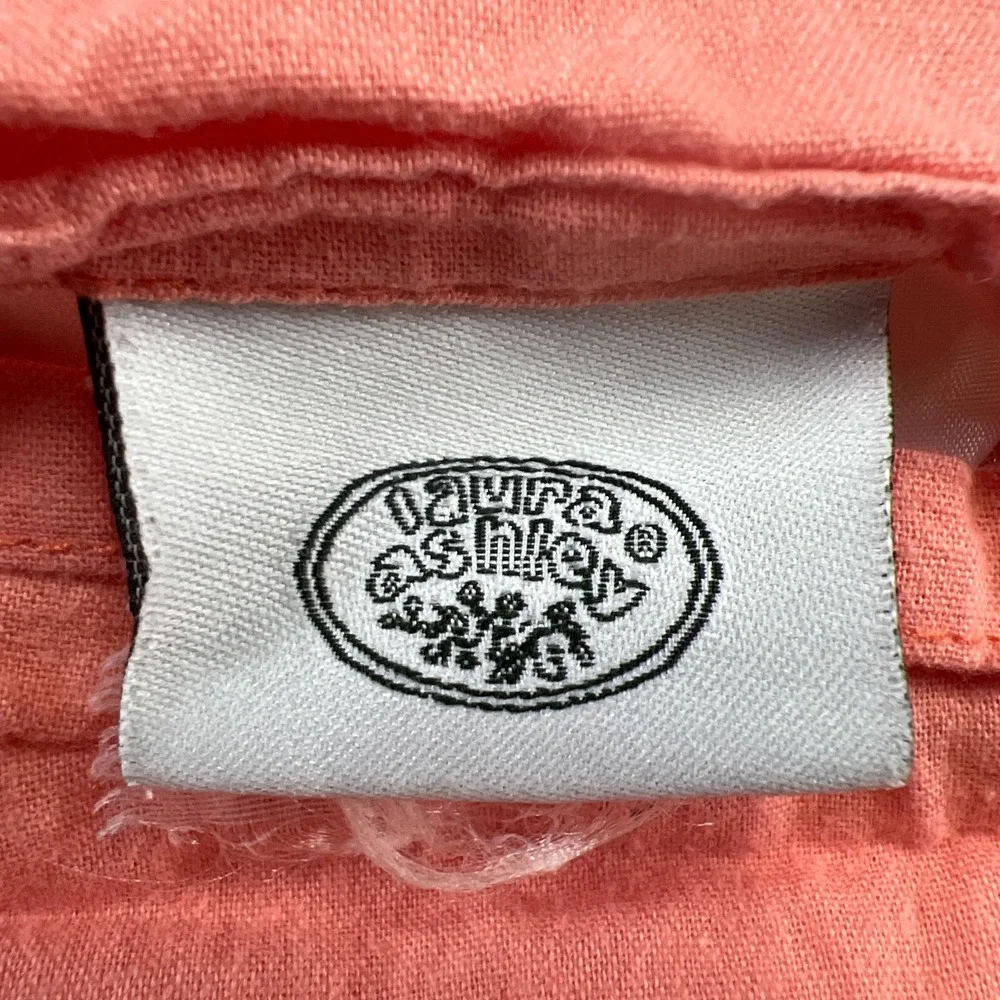 Laura Ashley Standard Quilted Pillow Shams Peach Geometric Bedding (22